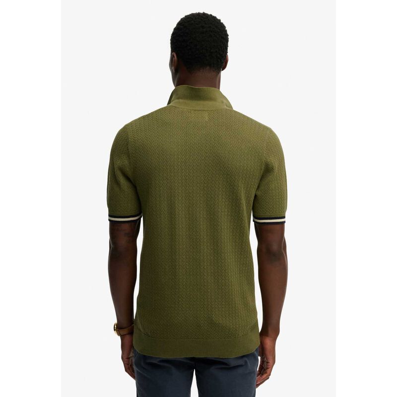 Superdry Knitted Texture Short Sleeve Polo image number 1